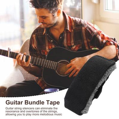 Sordina per corde di chitarra, smorzatore di rumore per chitarra, avvolgimento per smorzamento della tastiera, silenziatore per chitarra elettrica, basso, cinghia per smorzatore per basso elettrico e acustico