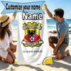 Personalisierbares Strandtuch mit Aufdruck der Go Ahead Eagles und individuellem Namen, für Reise, Camping, Strandparty, Heimdekoration, Geburtstagsgeschenk für Familie & Freunde