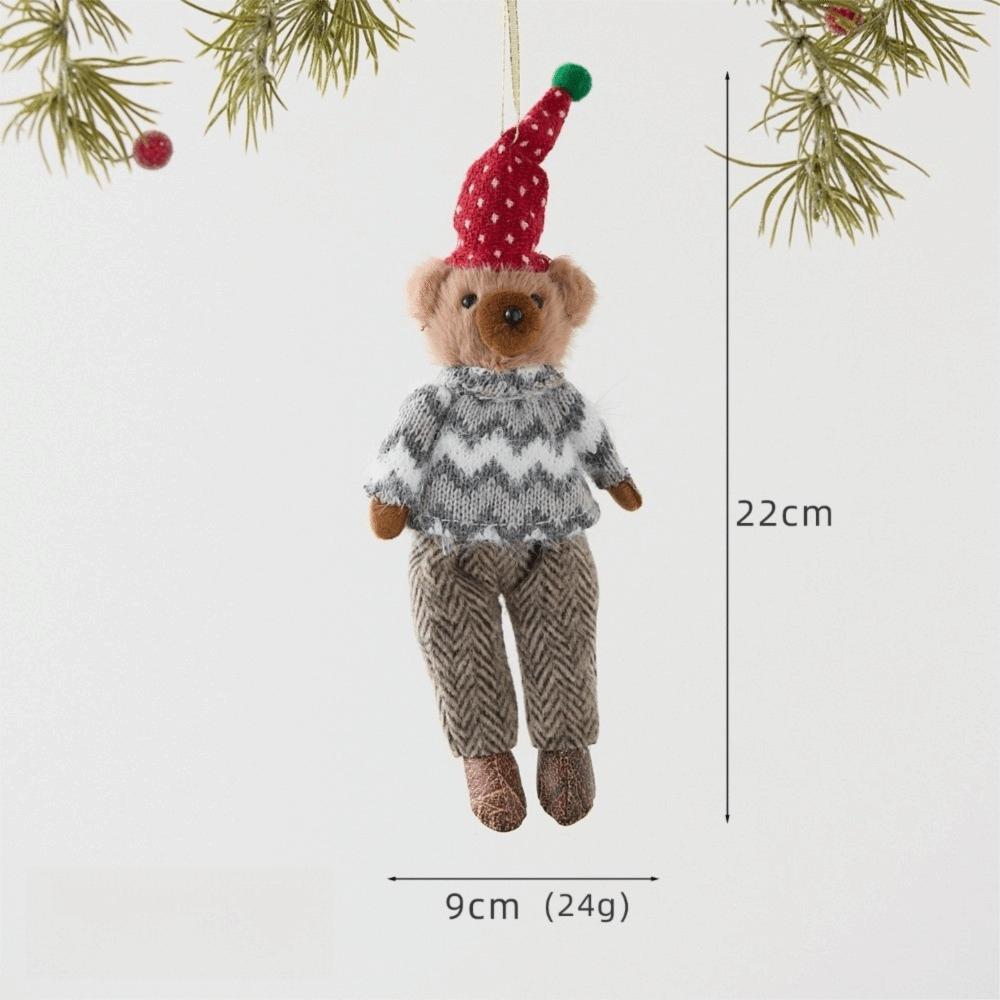 

Fabric Animal Pendants Bear Doll Ornaments Cute Christmas Tree Hanging Home Decorations B