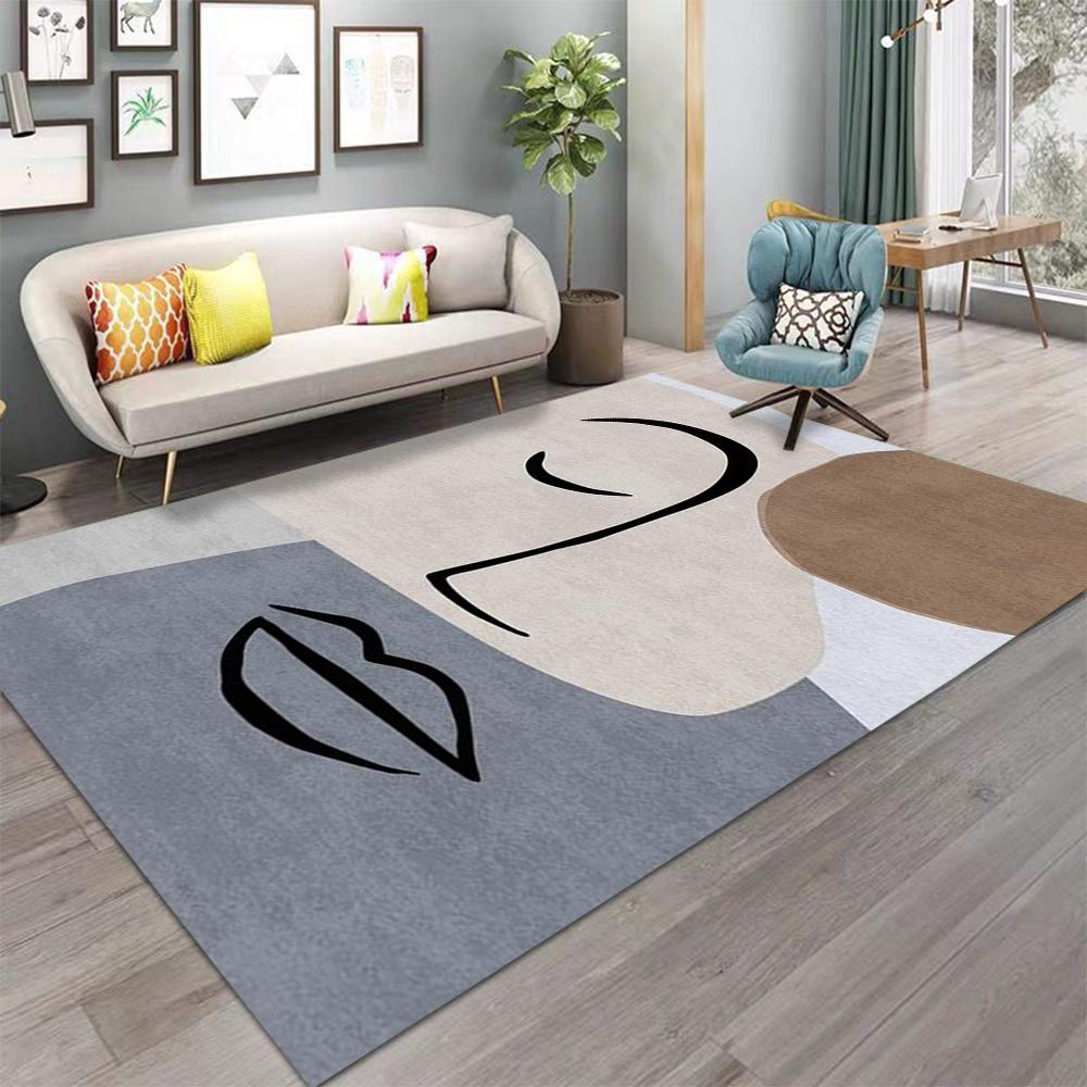 Nordic Art Carpet Marmorino Color Scheme Abstract Lines Rug Living Room Sofa Rug Coffee Table Rug Bedroom Bedside Floor Mat