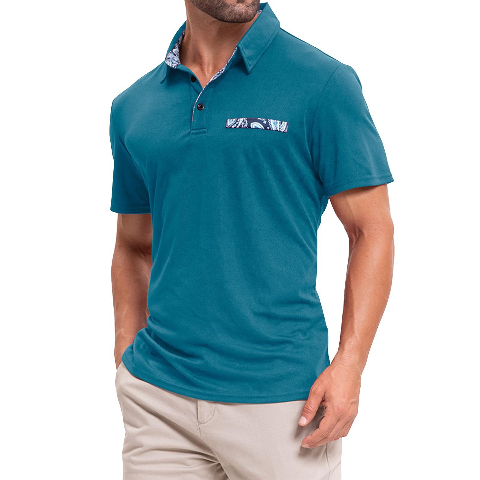 

Мужская летняя рубашка с коротким рукавом и лацканами, мужская повседневная модная рубашка XL