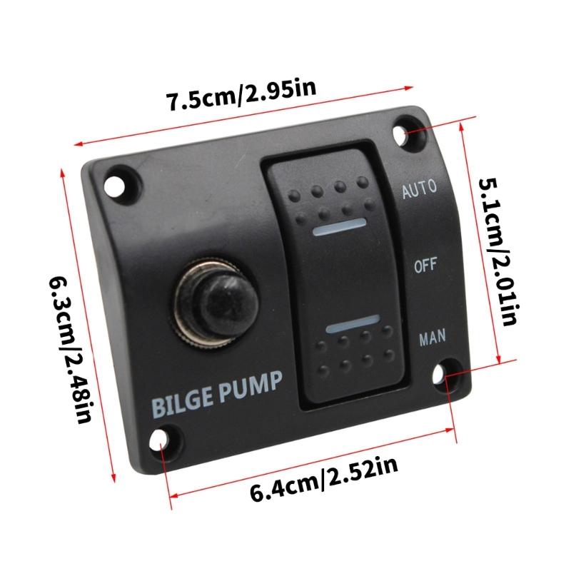 Upgrades Bilge Pump Switch Panel 3 Way 12V/24V Marine Switch Panel Water Pump Control Button Switch Fishing Boat Switch