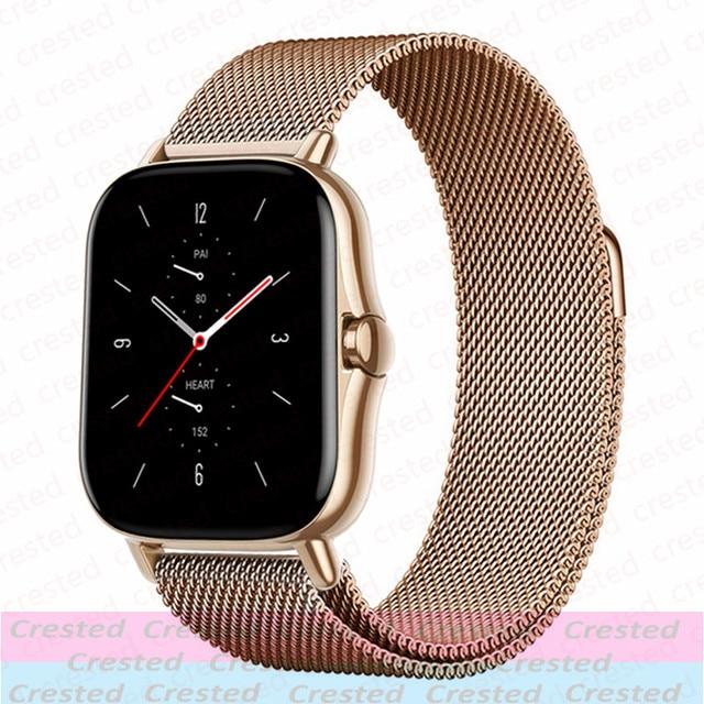 20mm/22mm Magnetic Band For Amazfit GTS/4/2/2e/3/GTS2 Mini/GTR 47mm/GTR2/3/Pro/4 Stratos Metal Watch Bracelet Amazfit Bip Strap