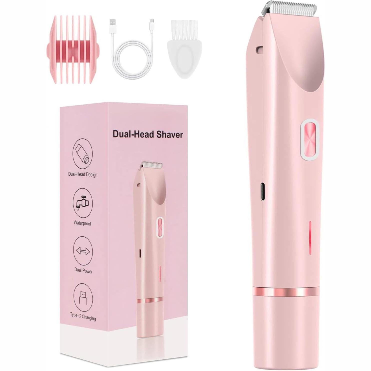 

Painless Removal Hair Women Electric Shaver With Bikini Trimmer Rechargeable Lady Shaver For Legs Complexion Arms And Smooth Skin розовый