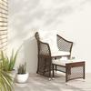 VidaXL Garden Lounge Set 2 Pcs with Cushions Brown Wicker 319686