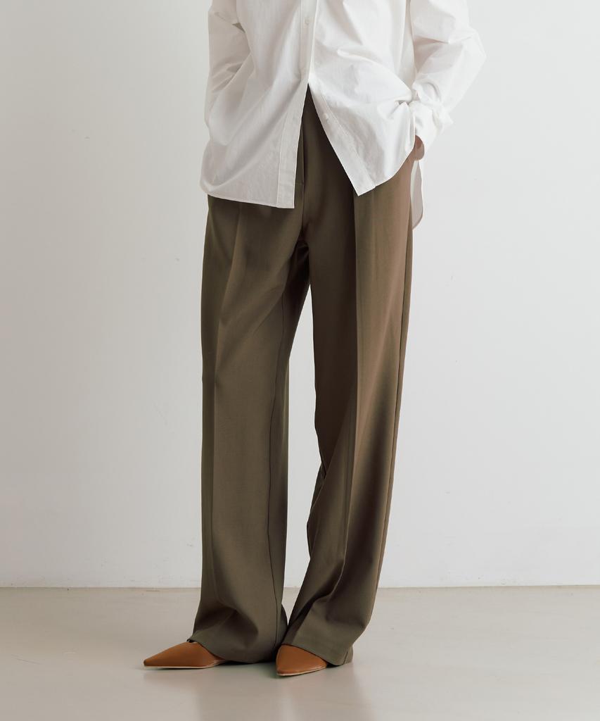 ADAUL Code Two Pintuck Wide Slacks - Beige