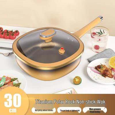 Wutuo 30CM Titanium Non-stick Flat Wok