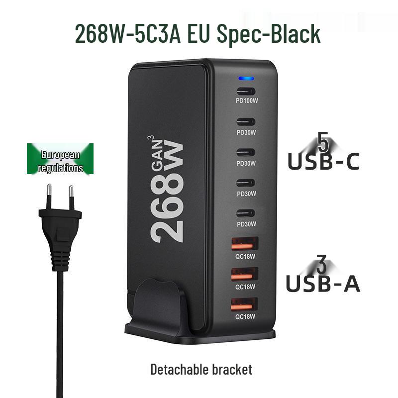 240W GaN PD Multi-Port Charger for Phones and Laptops - High Power Desktop Charging Station