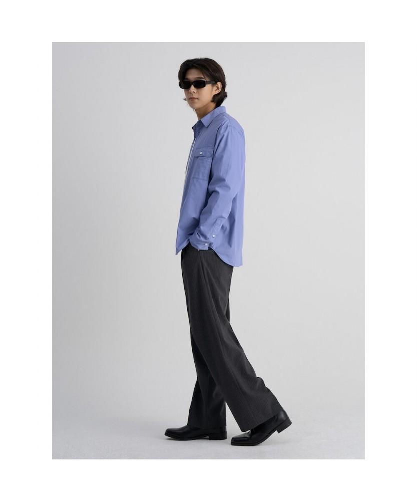 8SECONDS Striped Wide Fit Slacks Gray