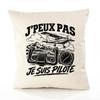 Cushion Cover I Can't I'm a Pilot I Can't Minimalist | Fairtrade Cotton Canvas 305 G/m² Invisible Zip Size 40×40 Cm