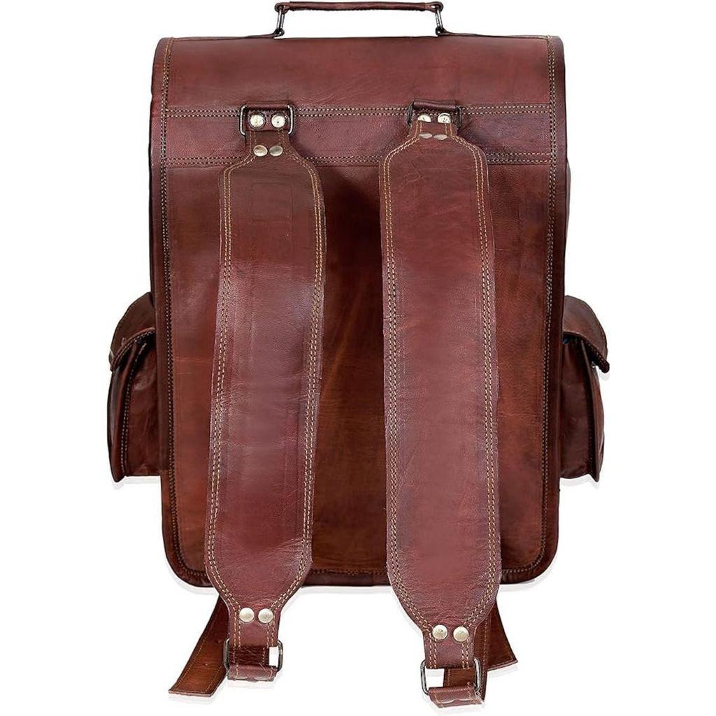 Vintage Brown Full Grain Leather Backpack Rucksack Women Laptop Bag, Traveling Office Backpack for Unisex Gifts