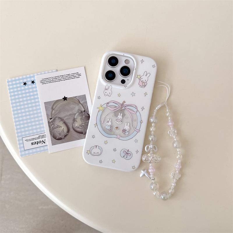 Creative Musical Note Rabbit Bowknot Phone Case for iPhone 17/16 Pro Max
