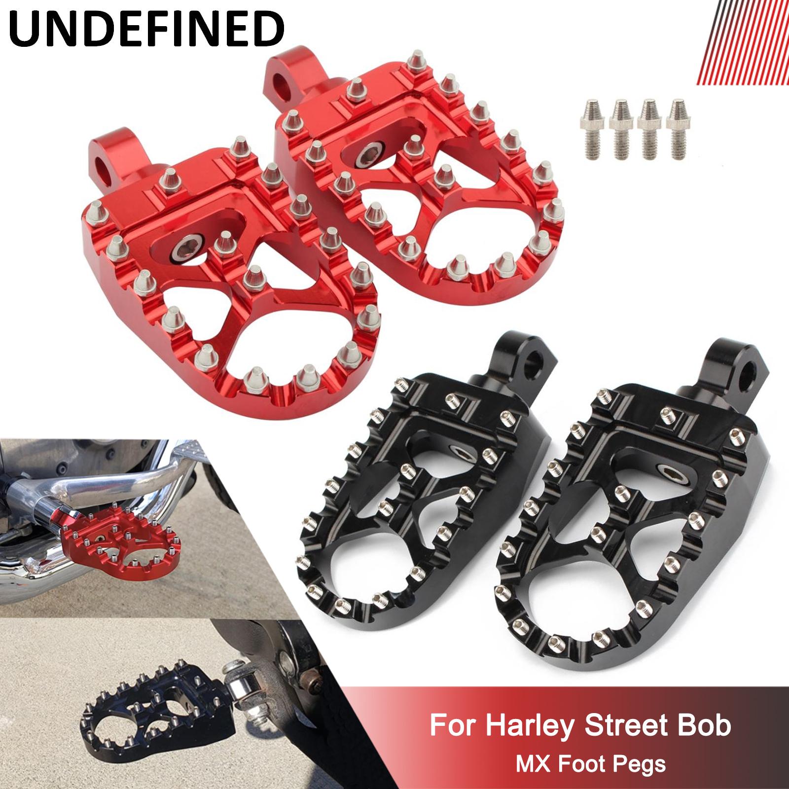 

Motorcycle Wide Foot Pegs MX Rotating Bobber Style Footrest For Harley Sportster Iron 883 XL Dyna Fatboy Wide Glide Street Bob Screw Black