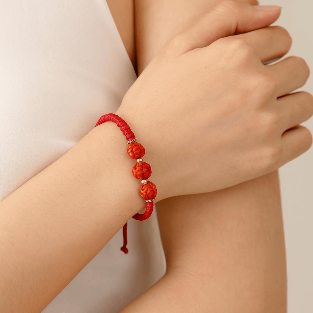 Calabash Zodiac Horse Bracelet Year of The Horse Chinese Red Handrope Decoration