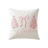Christmas Cover 45*45 cm Without Insert, Embroidered Colorful Christmas Tree for Sofa and Living Room