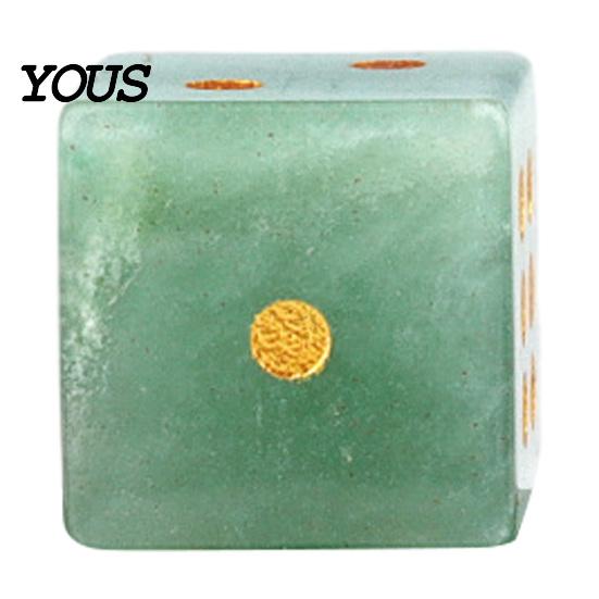 Dés Faits Main en Pierre Naturelle avec Points Dorés, Mini Dés en Cristal de Guérison Faux Sculptés pour Jeu, à 6 Faces pour Plateau de Jeu de Société Poli