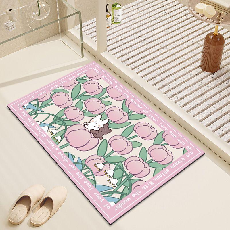 

Иллюстрация мягкого коврика для пола в ванной из диатомовой земли, присоска, быстросохнущий, коврик для ног у двери туалета, нескользящий, входной коврик 40X60cm 15.7X23.6in