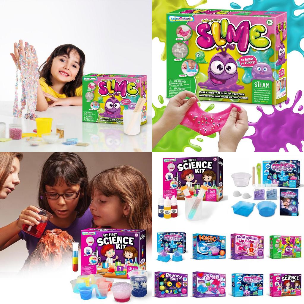 Spannende Wetenschapsmagie Set Voor Kinderen Met Slijm Kristallen En Zeep Maak Experimenten