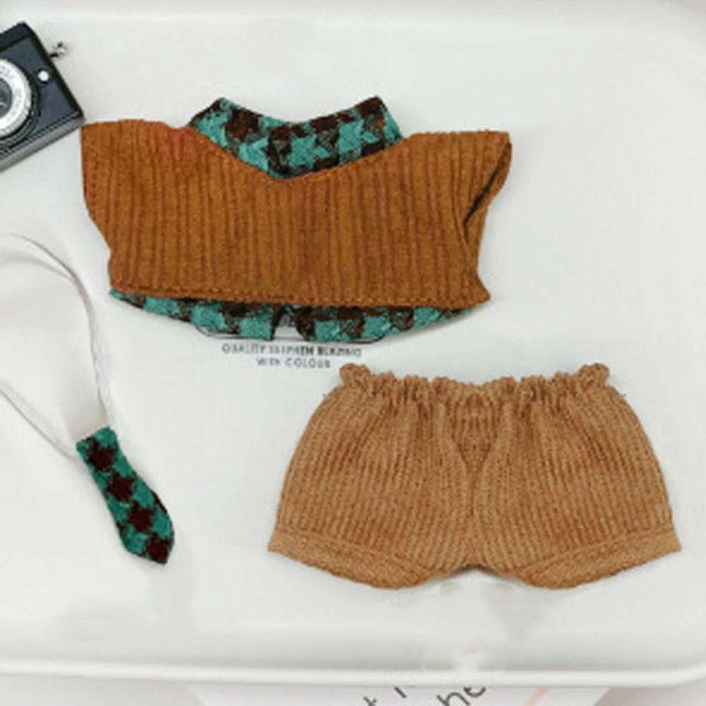 1 set Denim Shorts 20cm Cotton Doll Clothes School Uniform Plush Doll Clothes  Children's Gift