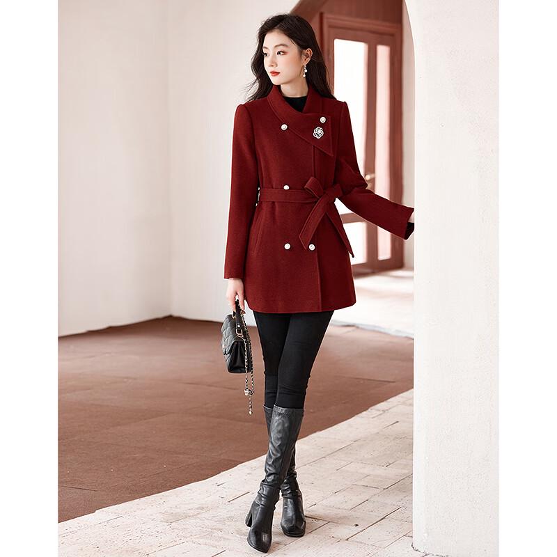 Women's Elegant Mid-Length Wool Blend Coat