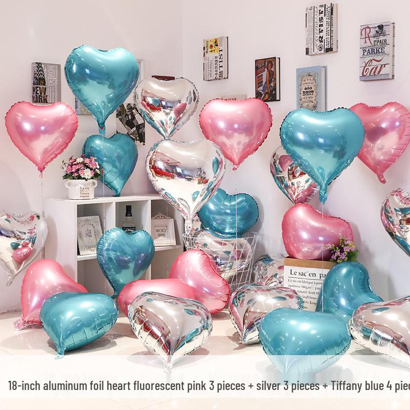 Heart-Shaped Aluminum Helium Balloon for Weddings, Engagements, and Birthday Decorations