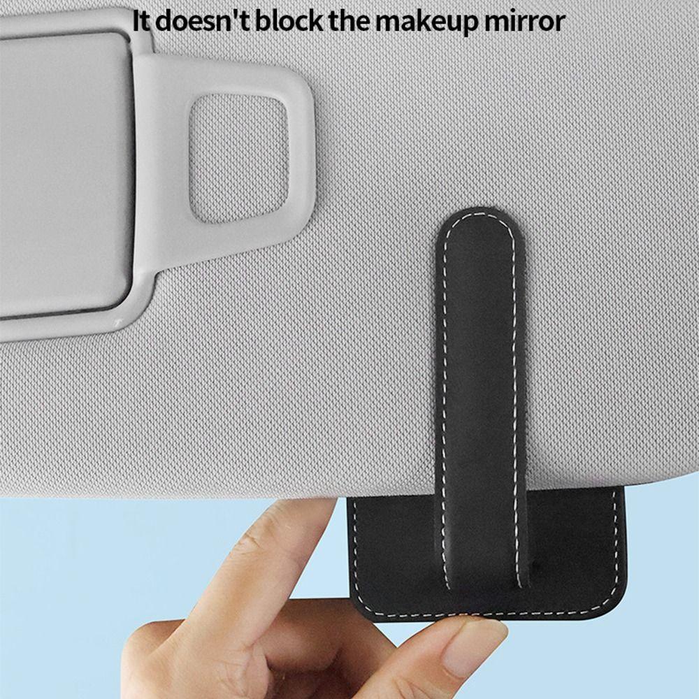 PU Leather Car Sun Visor Glasses Holder Creative Car Sunglasses Holder Vehicle Accessory