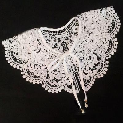 Koronkowy kołnierzyk fałszywy kołnierzyk na ramię Wrap haftowany kołnierz Dickey kołnierz sweter kołnierz odpinany kołnierz dla kobiet sukienka