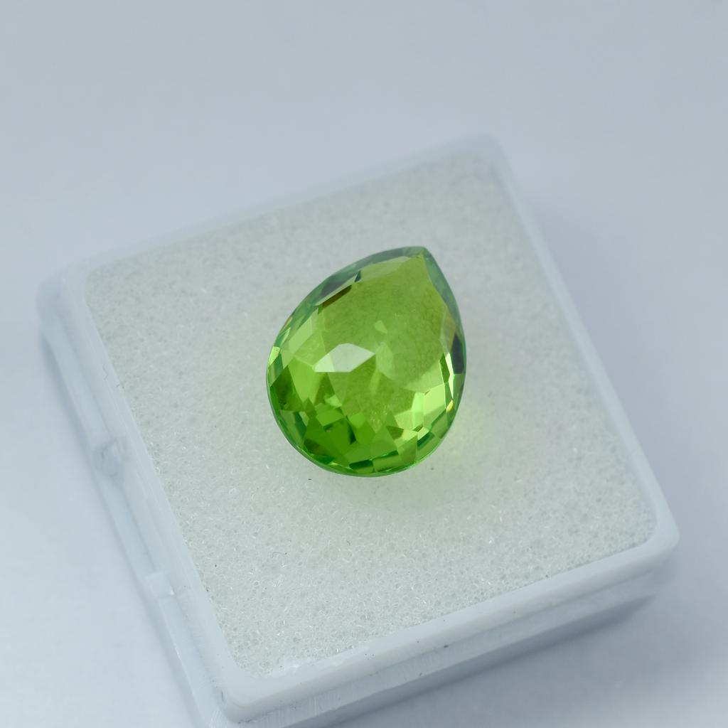Green Apple Peridot 11.35 Ct Natural Pear Cut   Loose Gemstone