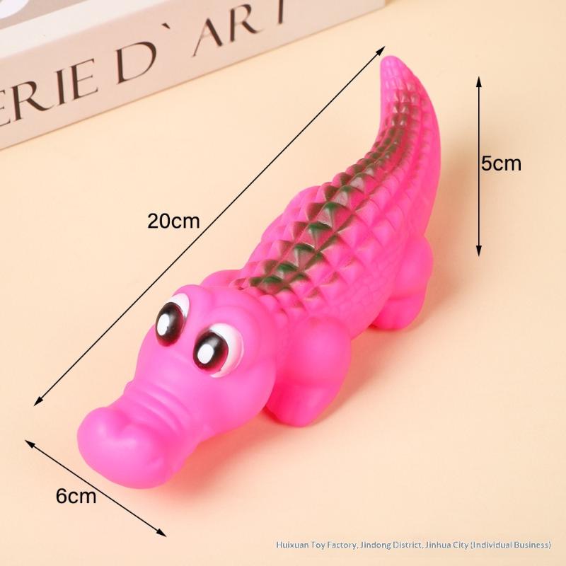 Quietschendes Gummi-Krokodil Hundespielzeug - Langlebiges Kau- und Spiel-Haustierspielzeug für Hunde, Lustiges Tierdesign für interaktive Spiele