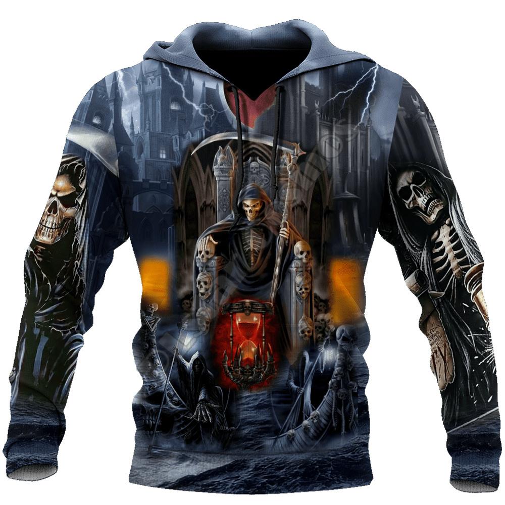 Bărbați, toamnă, îmbrăcăminte pentru bărbați, cu model de craniu de groază, hanorac, imprimare 3d, îmbrăcăminte de stradă, pulover Harajuku, îmbrăcăminte sport hip hop