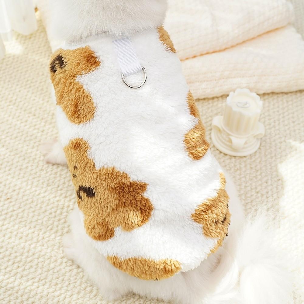 Trendy XS-9XL Winter Puppy Clothes Cute Bear Pattern Dog Sweater Dog Vest Pet Supplies Warm Fleece Vest Pitbull New Year's Gift