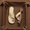 2024 Women's Modern Slippers Fashion Square Toe Small Heels Slides Women Luxury Sandals Design Round Heel Clip-toe Flip-flops