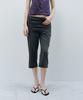 Kasel Layered Detail Capri Pants, Charcoal