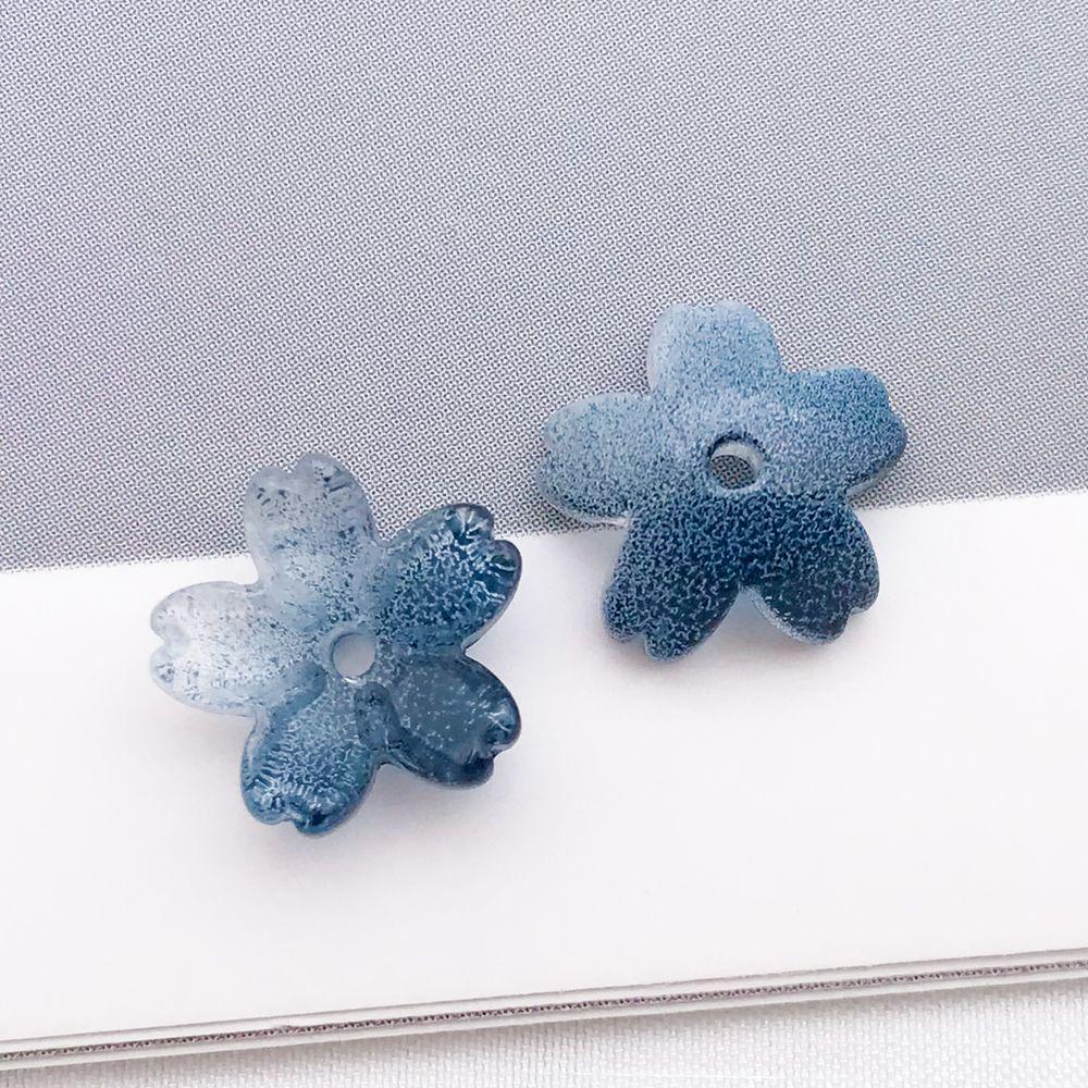 50 Multicolor Transparent Gradient Cherry Blossom Petal Charms for DIY Jewelry