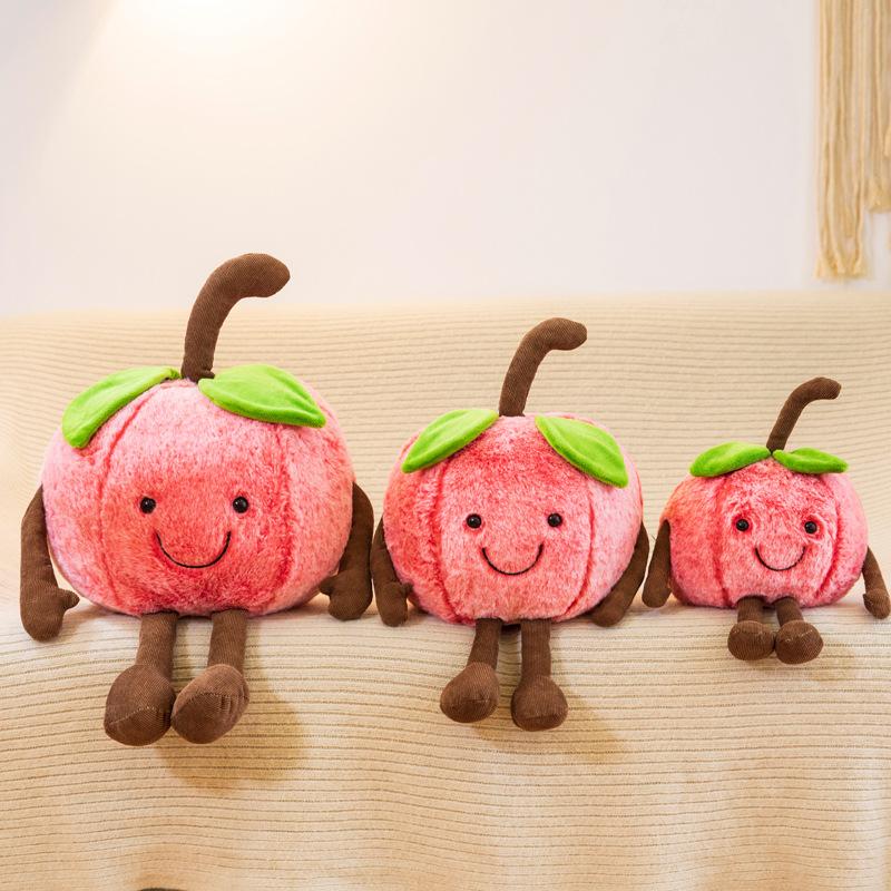 New Watermelon Cherry Throw Pillow Plush Toy Simulation Expression Fruit Doll
