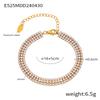 Elegant French-Inspired Tennis Bracelet With Full CZ Stone Setting Geometric Design Titanium Steel 18K Gold Plated Women