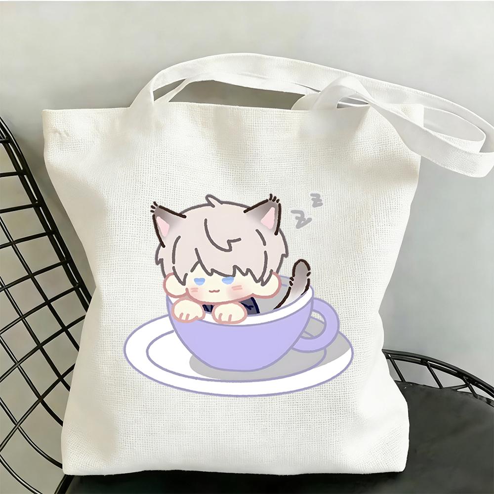 35x40CM Love and Deepspace Rotating Water Cup Dizzy Cat Canvas Bag Rafayel Zayne Xavier Anime Cosplay Single Shoulder StorageBag