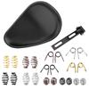Motorrad Leder Sattel Sitz Retro Schwarzes Leder Einzelsitz für Harley Custom Chopper Bobber Honda Yamaha Kawasaki Suzuki