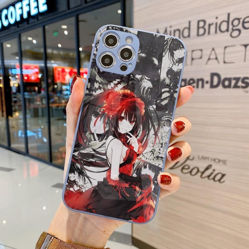 Cute Kurumi Tokisaki Phone Case For IPhone 14 13 12 11 Pro Max X XR XS 8 7 Plus Liquid Glass Color Phone Cover