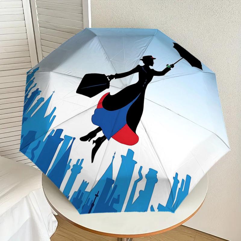 1PC Mary Poppins Flying Umbrella-8-Rib Reinforced, Automatic Open, Lightweight & Durable, Cute Fashion Accessory for Outdoor-W178