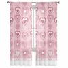 Valentinstag-Liebe, rosa Tüllvorhänge für Wohnzimmer, durchsichtiger Vorhang für Schlafzimmer, Küche, Jalousien, Voile-Vorhänge