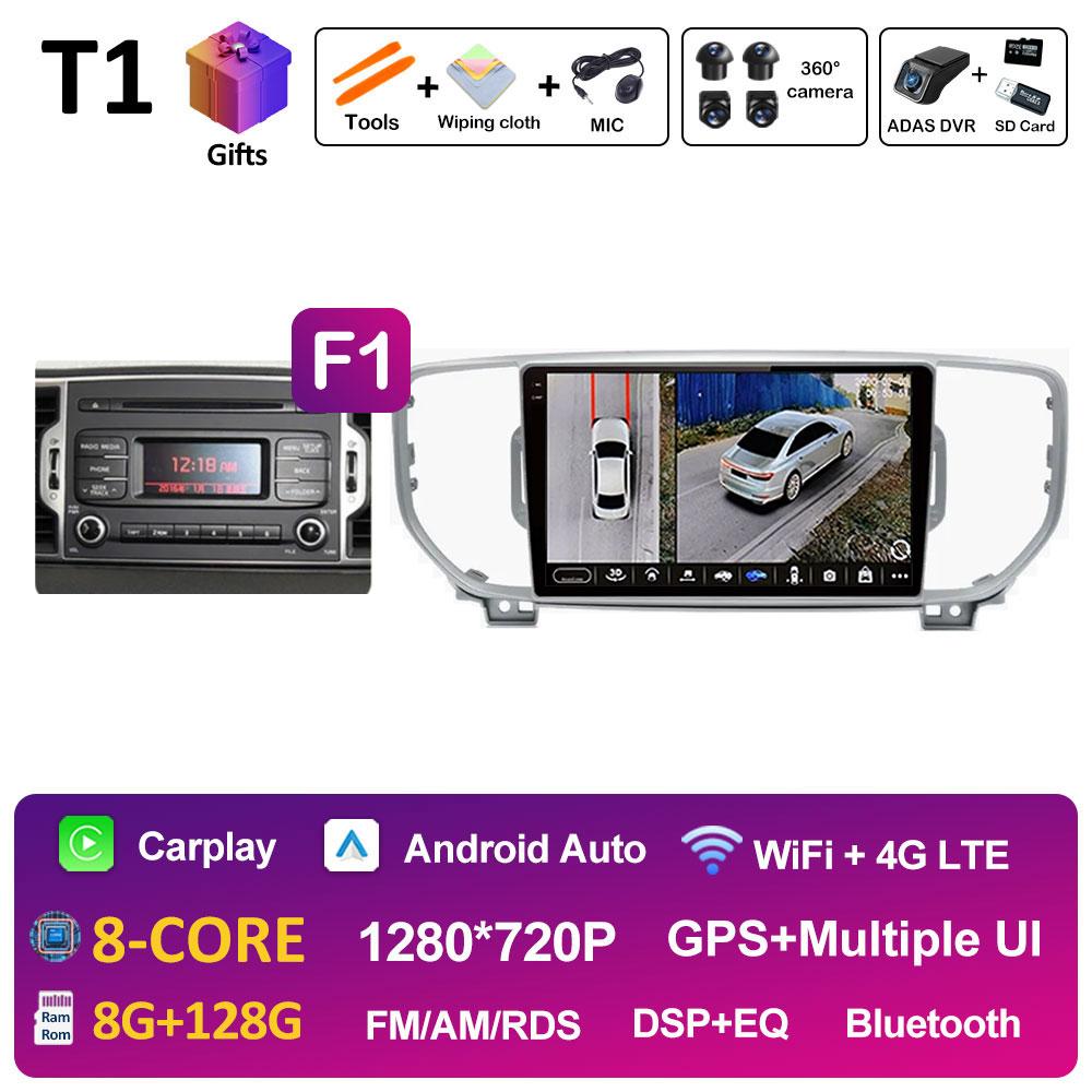 Bluetooth Android 14For KIA Sportage 4 QL 2016 2017 2018 Navigation GPS Car Radio Video Player Wireless Carplay WIFI Accessories