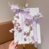 Sequin Tulle Bow Hair Clips Sweet Lolita Dress Hair Accessories Bell Orchid Ribbon Barrettes  Prom