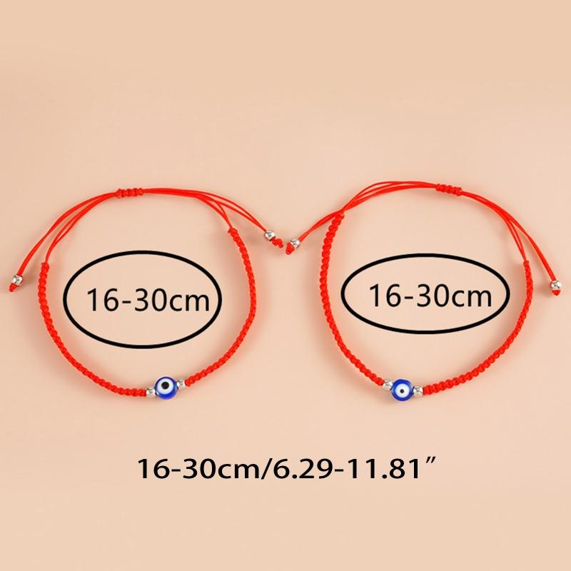 2 Pcs for Evil Eye String Bracelets Handmade Red Black String for Evil Eye Bracelet Wristband for Women Men Teen Girls B