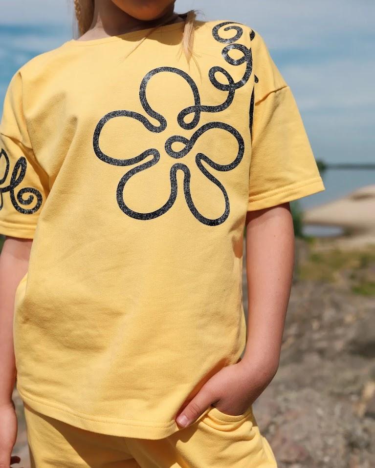 Stylish Teen Girls’ Set – Comfy Cotton Tee & Relaxed Fit Pants, Summer, 6430-057-33 HC