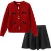 Balabala Girls' Sweet Knit Sweater & Skirt Set