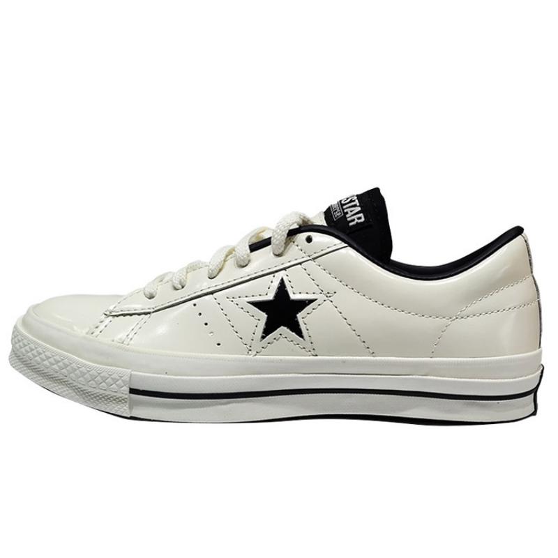 

Converse Серия One Star кожаные классические и универсальные низкие парусиновые кеды унисекс черно-белая строчка 36