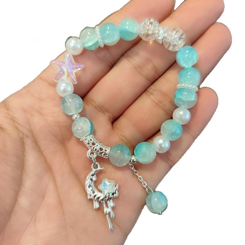 Starfish Fairy Crystal Bracelet - Sweet Starry Sky Moon Design for Women and Students