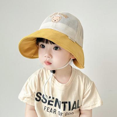 Cute Summer Baby Bear Bucket Cap Mesh Breathable Children Fisherman Cap Anti UV Quick-dry Outdoor Sun Hat