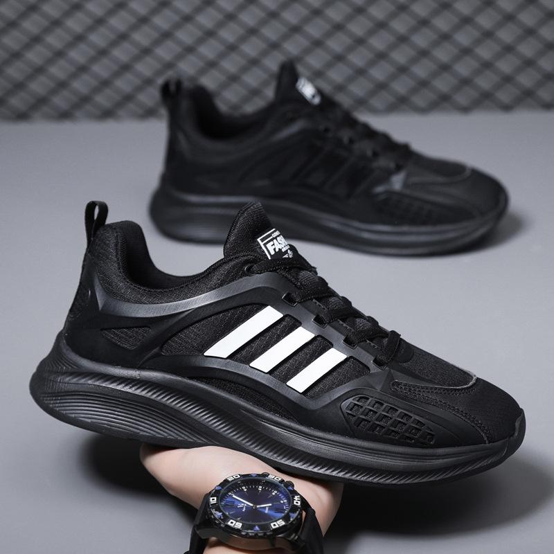 Męskie buty do biegania, lekkie sneakersy, wygodne buty do chodzenia, siateczkowe buty casualowe, białe buty na grubej podeszwie